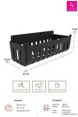 Primanova Deby 2'li Yapışkanlı Banyo Rafı Siyah