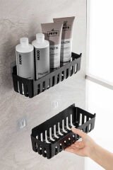 Primanova Deby 2'li Yapışkanlı Banyo Rafı Siyah
