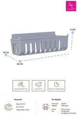 Primanova Deby 2'li Yapışkanlı Banyo Rafı Gri