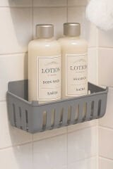 Primanova Deby 2'li Yapışkanlı Banyo Rafı Gri