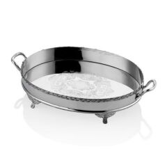 Lamedore Halatlı Küçük Boy Tepsi 44X26X8 Cm Full Nİickel