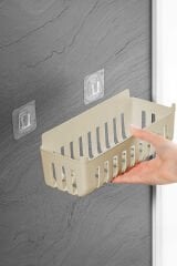 Primanova Deby 2'li Yapışkanlı Banyo Rafı Bej