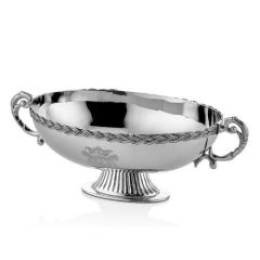 Lamedore Halatlı Kulplu Dekoratif Küçük Kase 35X17X15 Cm Full Nickel
