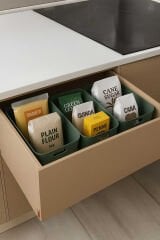 Primanova Linea 3'lü Dolap İçi Mutfak Çocuk Odası Raf Düzenleyici Saklama Kutusu - Yeşil