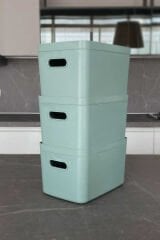 Primanova Linea 3'lü Dolap İçi Mutfak Çocuk Odası Raf Düzenleyici Saklama Kutusu - Yeşil