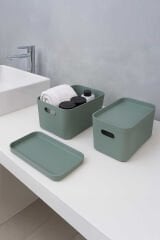 Primanova Linea 3'lü Dolap İçi Mutfak Çocuk Odası Raf Düzenleyici Saklama Kutusu - Yeşil