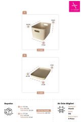 Primanova Linea 3'lü Dolap İçi Mutfak Çocuk Odası Raf Düzenleyici Saklama Kutusu - Bej