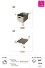 Primanova Linea 3'lü Dolap İçi Mutfak Çocuk Odası Raf Düzenleyici Saklama Kutusu - Kum Beji