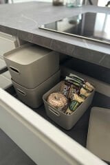 Primanova Linea 3'lü Dolap İçi Mutfak Çocuk Odası Raf Düzenleyici Saklama Kutusu - Kum Beji