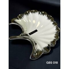 ROYKİNG LINE SILVER YAPRAK SUNUM TABAK KÜÇÜK 20-20