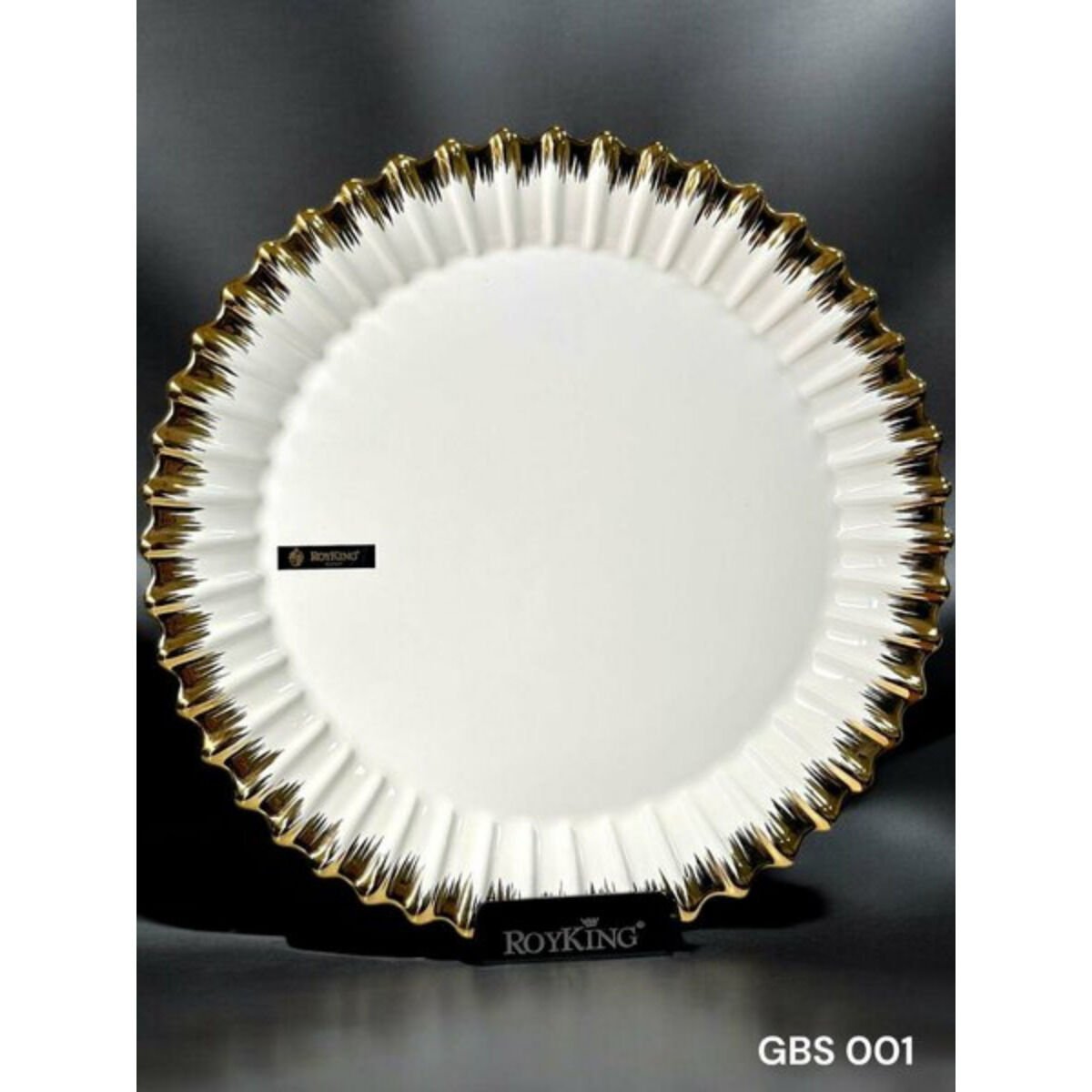 ROYKİNG LINE GOLD YUVARLAK SUNUM TABAK 33 CM