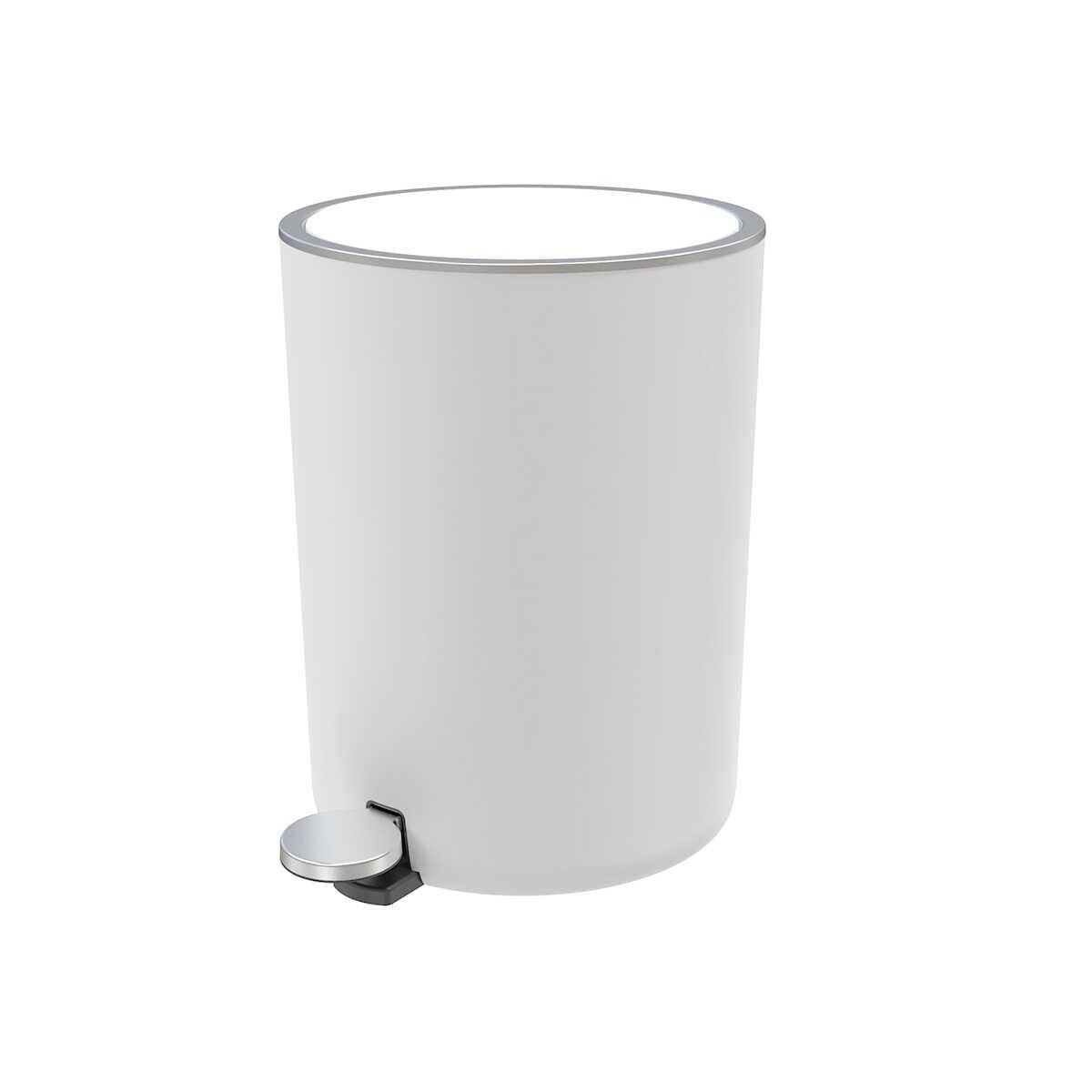 Primanova Lenox 5 Lt Pedallı Banyo Mutfak Ofis Çöp Kovası Beyaz
