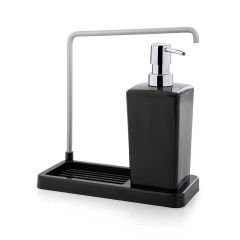 Primanova Luna Paslanmaz Aluminyum Askılı Mutfak Sıvı Sabunluk-Siyah