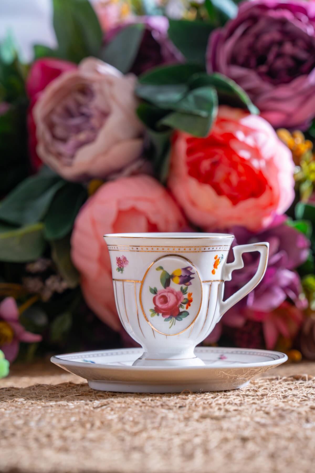 ACAR Shirley 6 Kişilik Porselen Kahve Fincanı Takımı - 90 ml