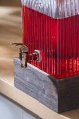 ACAR Dominic Ahşap Standlı Cam Sebil - 6 lt