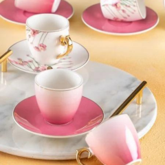 ACAR MAGNOLIA 6 LI KAHVE FİNCAN TAKIM (4 Renk)