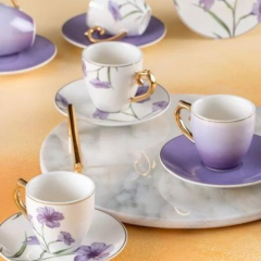 ACAR MAGNOLIA 6 LI KAHVE FİNCAN TAKIM (4 Renk)
