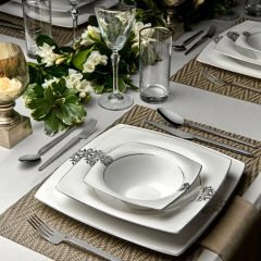 KARACA FINE PEARL SHINNING 86 PARÇA KARE YEMEK TAKIMI