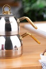 ACAR Alexi Mini Çelik Çaydanlık Takımı - Gold