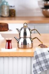 ACAR Alexi Mini Çelik Çaydanlık Takımı - Gold